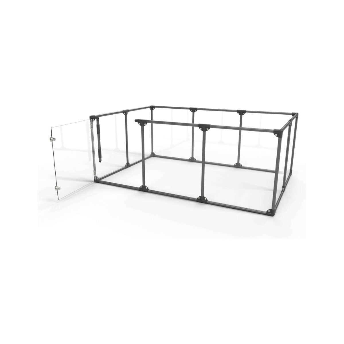 Clearly Loved Pets Tall Large Lucidium Pet Pen- Gunmetal