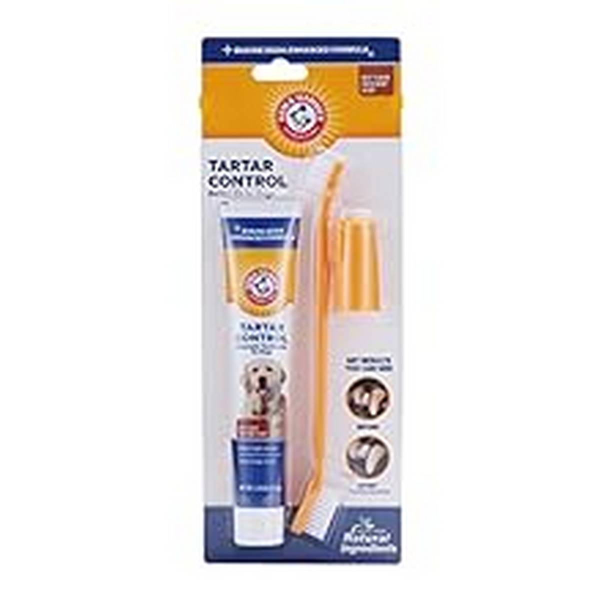 Supplies_Arm & Hammer for Pets Tartar Control Kit for Dogs Contains Toothpaste Toothbrush & Fingerbrush Reduces Plaque & Tartar Buildup Safe for Puppies -Piece Beef Flavor