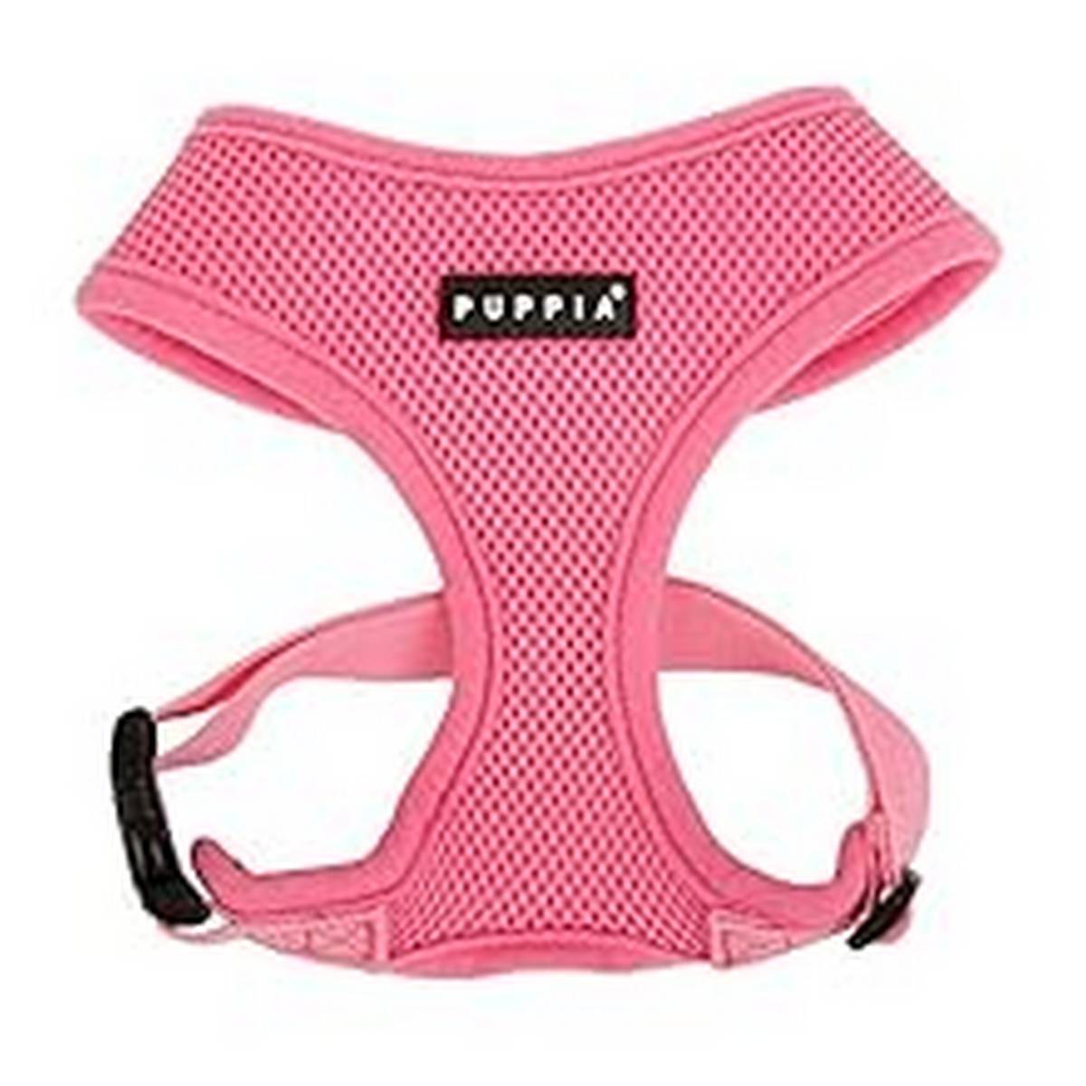 Supplies_Puppia Soft Dog Harness No Choke Over-The-Head Triple Layered Breathable Mesh Adjustable Chest Belt and Quick-Release Buckle Pink Small